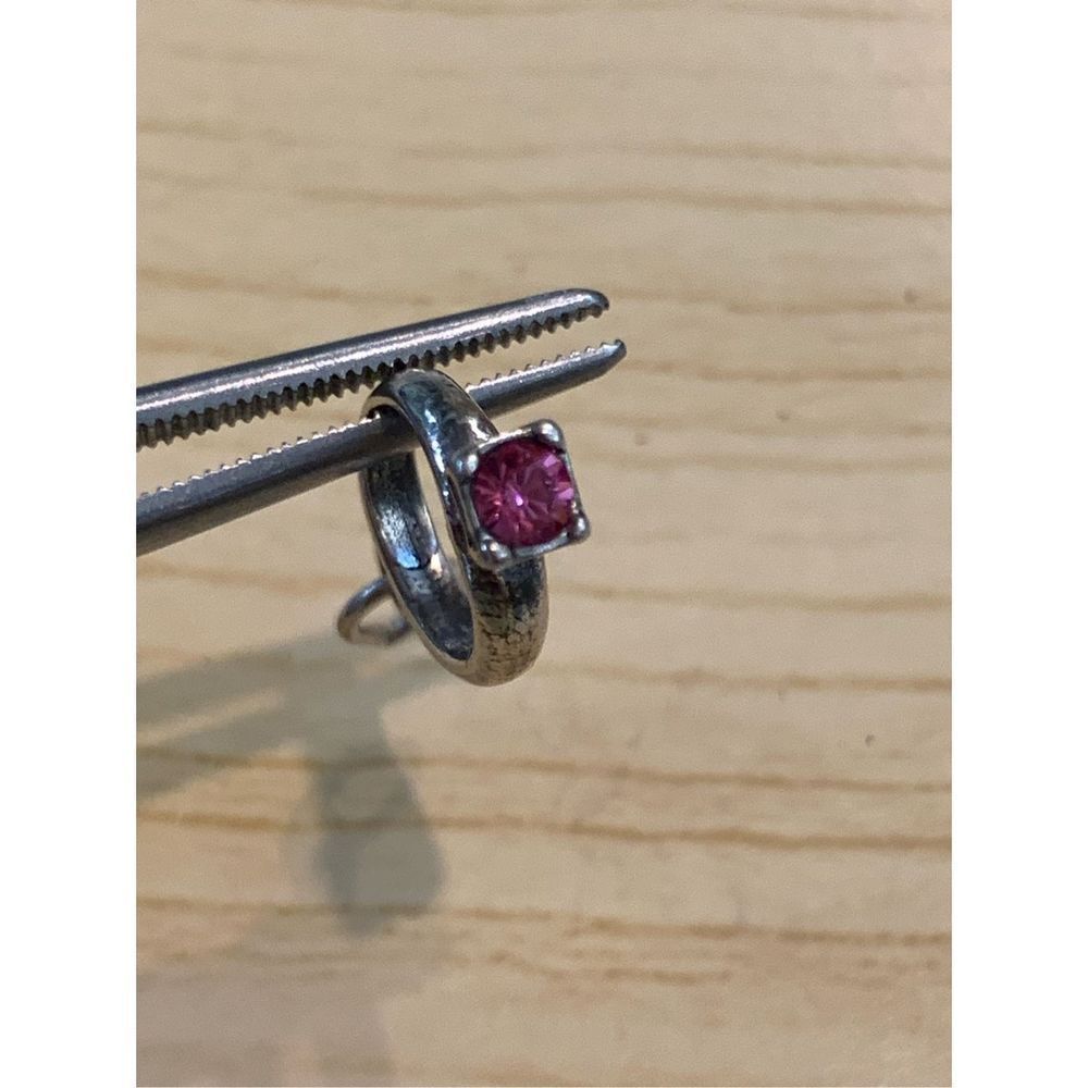 October Birthstone Ring Sterling Silver Jewelry Charm #pink #birthstone #October